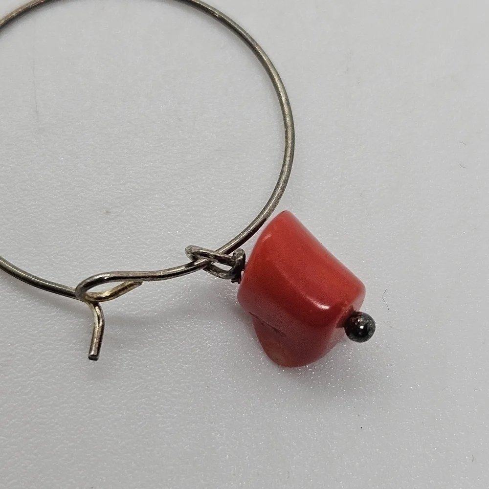 set of five wine charms with multicolor stone beads